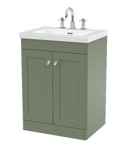 600mm Floor Standing 2-Door Vanity with Basin - 3 Tap Hole