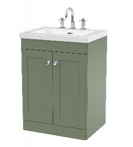 600mm Floor Standing 2-Door Vanity with Basin - 3 Tap Hole