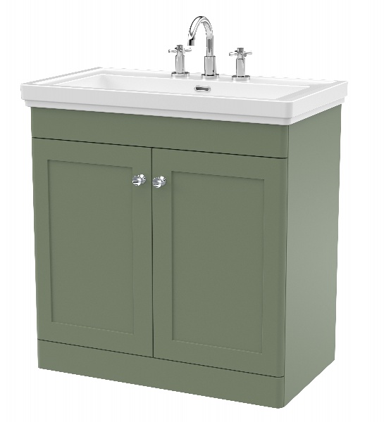 800mm Floor Standing 2-Door Vanity & Basin 3TH