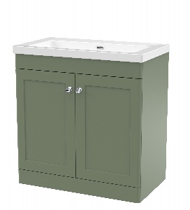 800mm Floor Standing 2-Door Vanity with Basin - 0 Tap Hole