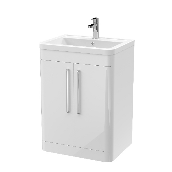 600mm Floor Standing 2 Door Vanity & Ceramic Basin