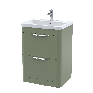 600mm Floor Standing 2 Drawer Vanity & Ceramic Basin