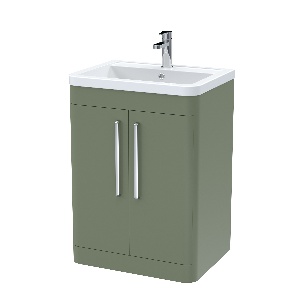 600mm Floor Standing 2 Door Vanity & Ceramic Basin