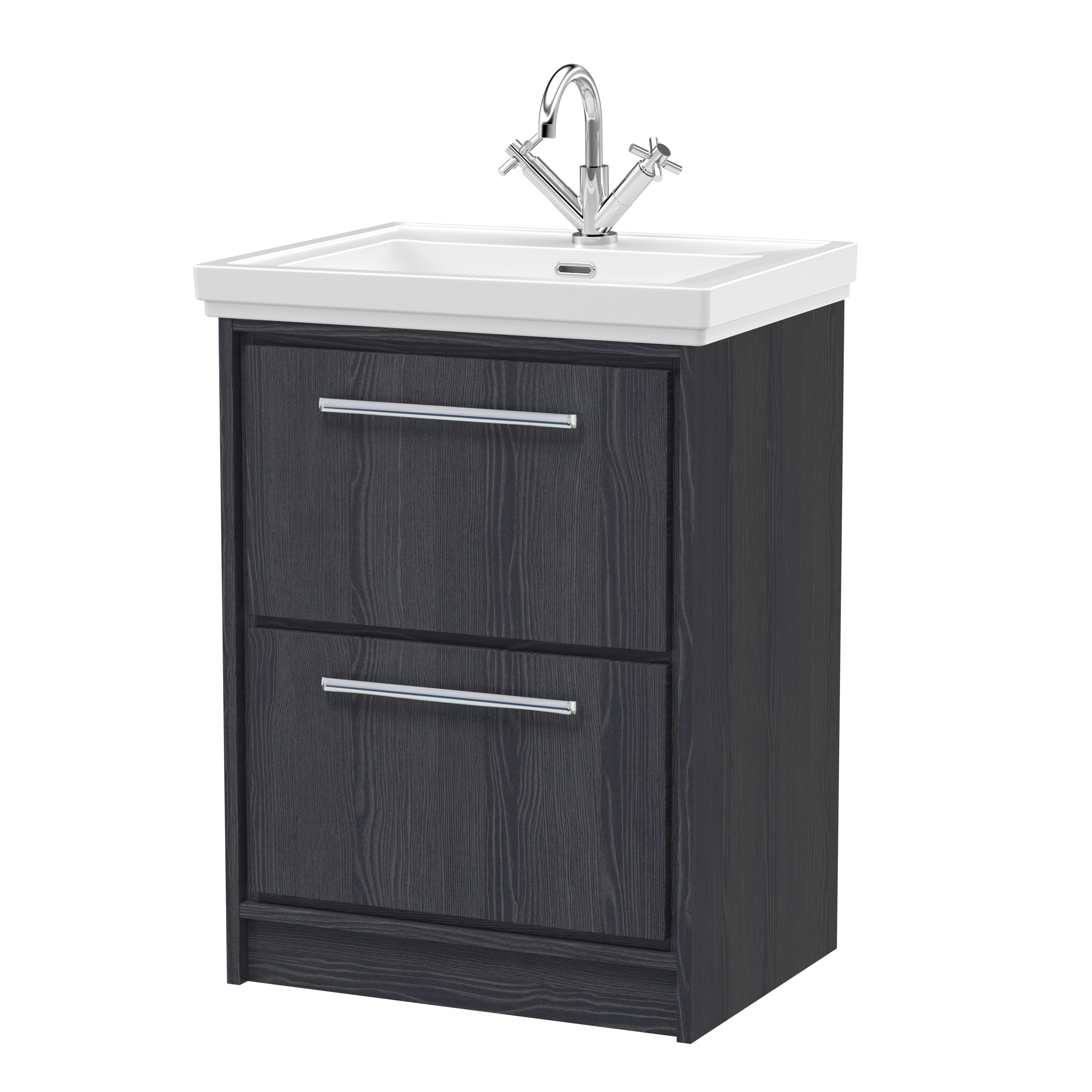 600mm Floor Standing 2-Drawer Vanity with Basin - 1 Tap Hole