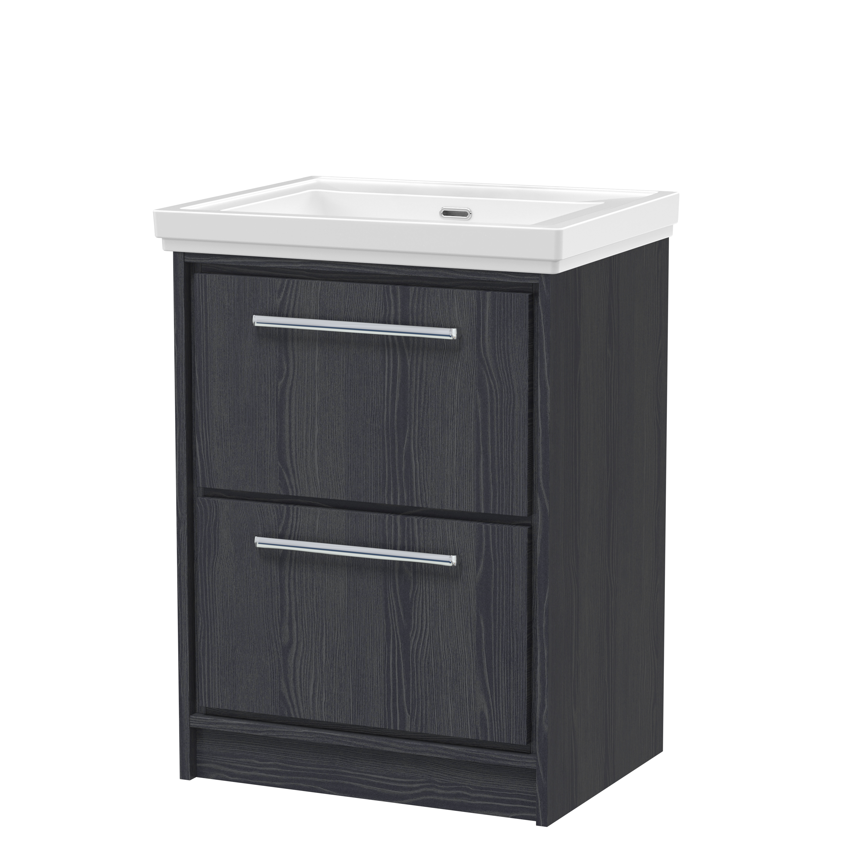 600mm Floor Standing 2-Drawer Vanity with Basin - 0 Tap Hole