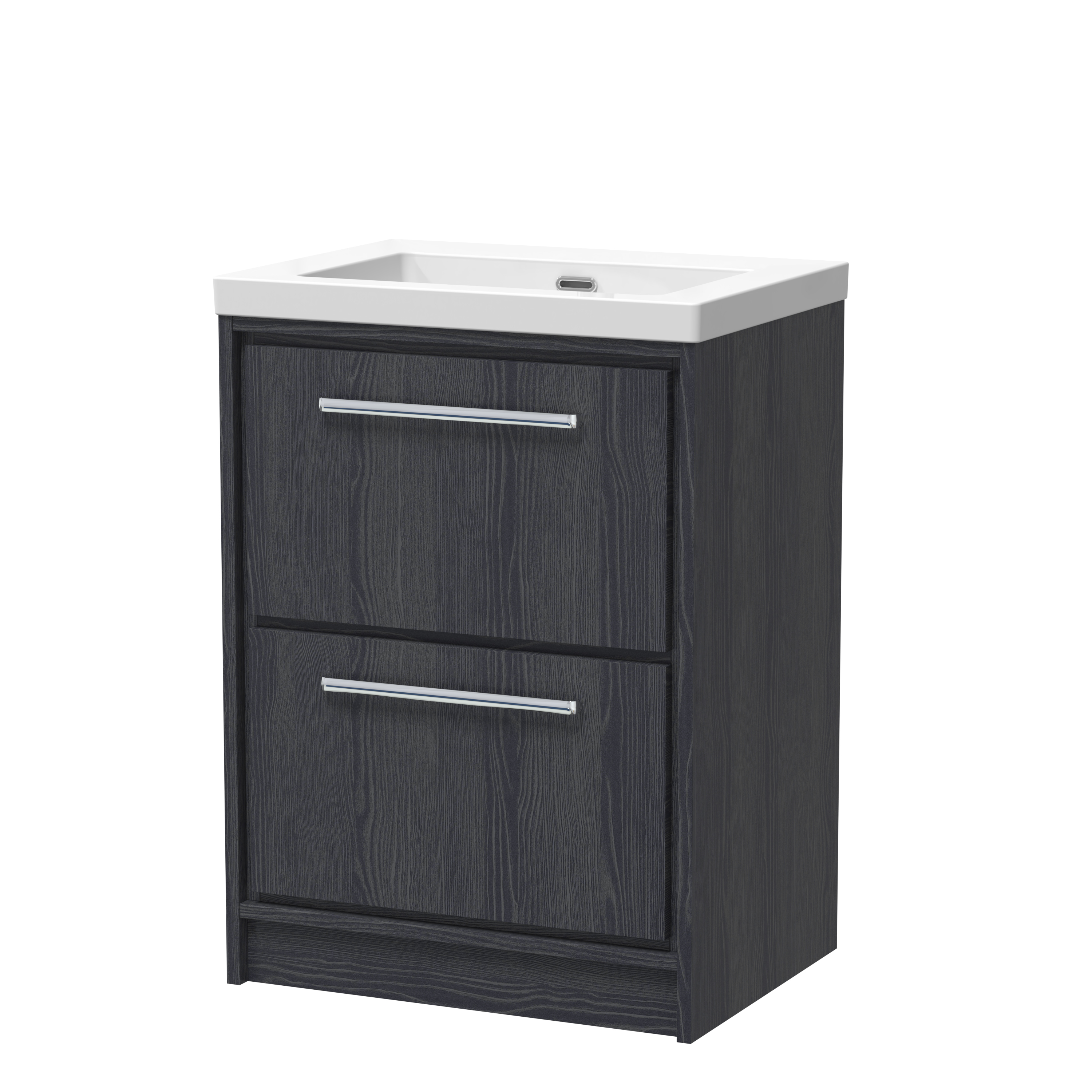 600mm Floor Standing 2-Drawer Vanity with Basin - 0 Tap Hole