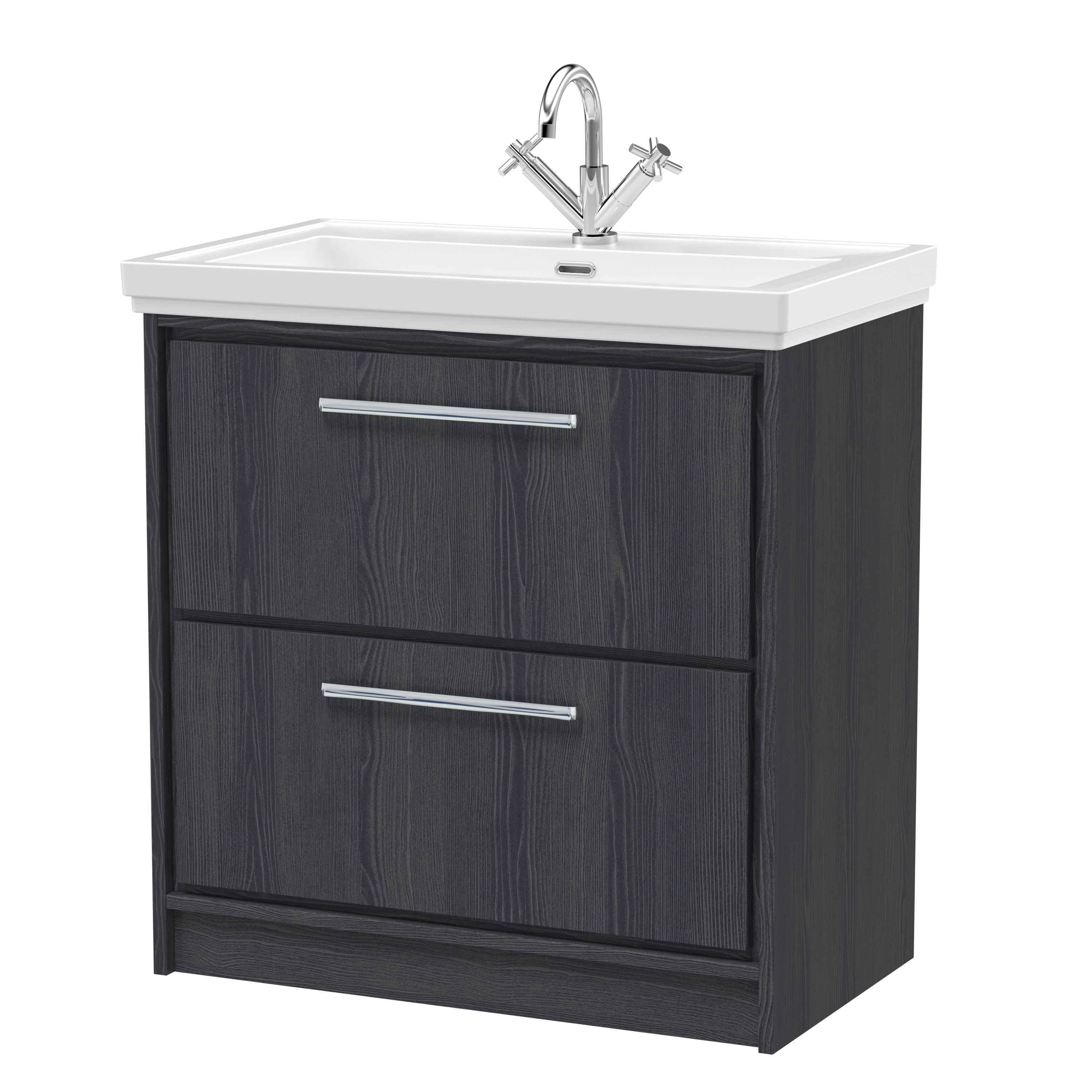 800mm Floor Standing 2-Drawer Vanity with Basin - 1 Tap Hole