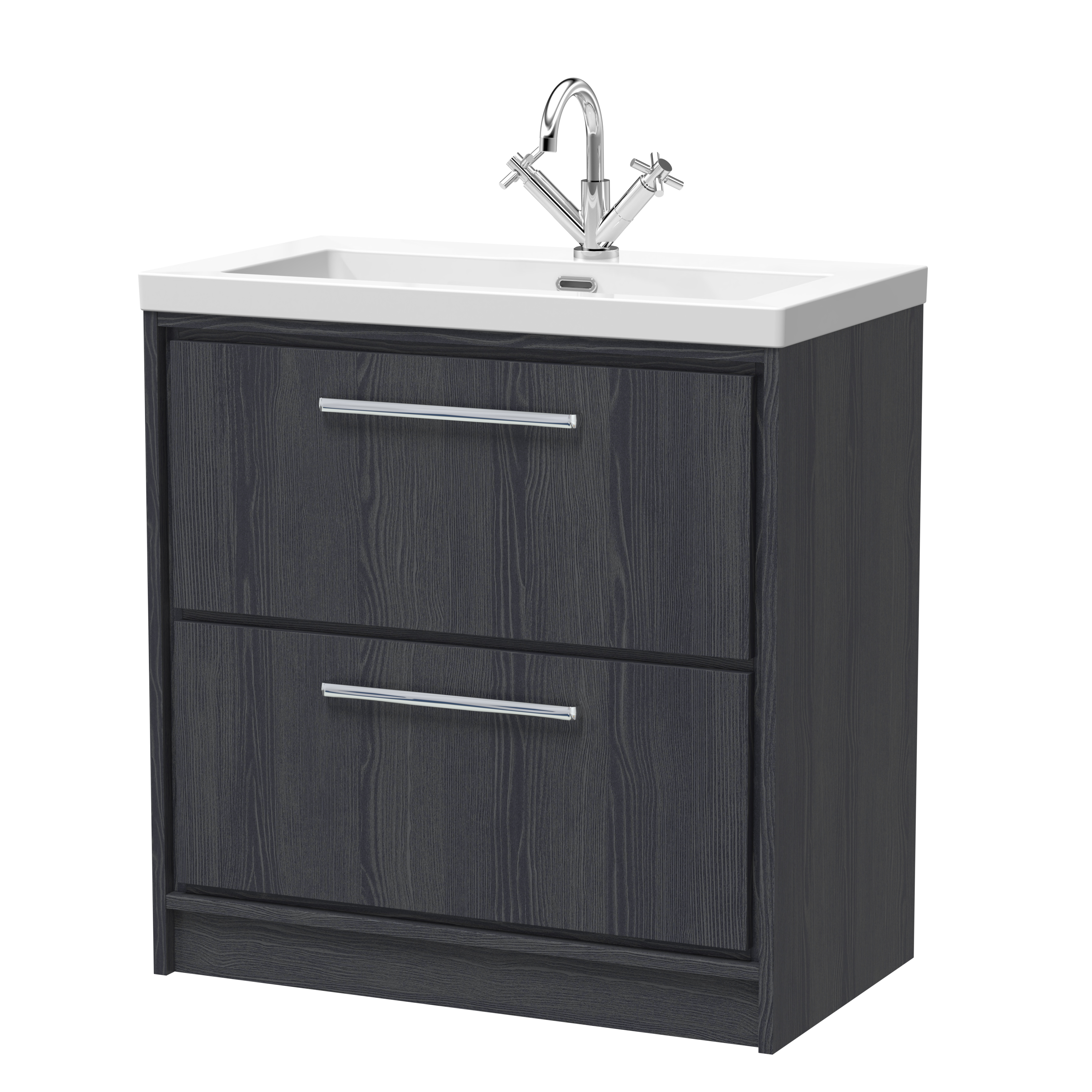 800mm Floor Standing 2-Drawer Vanity with Basin - 1 Tap Hole