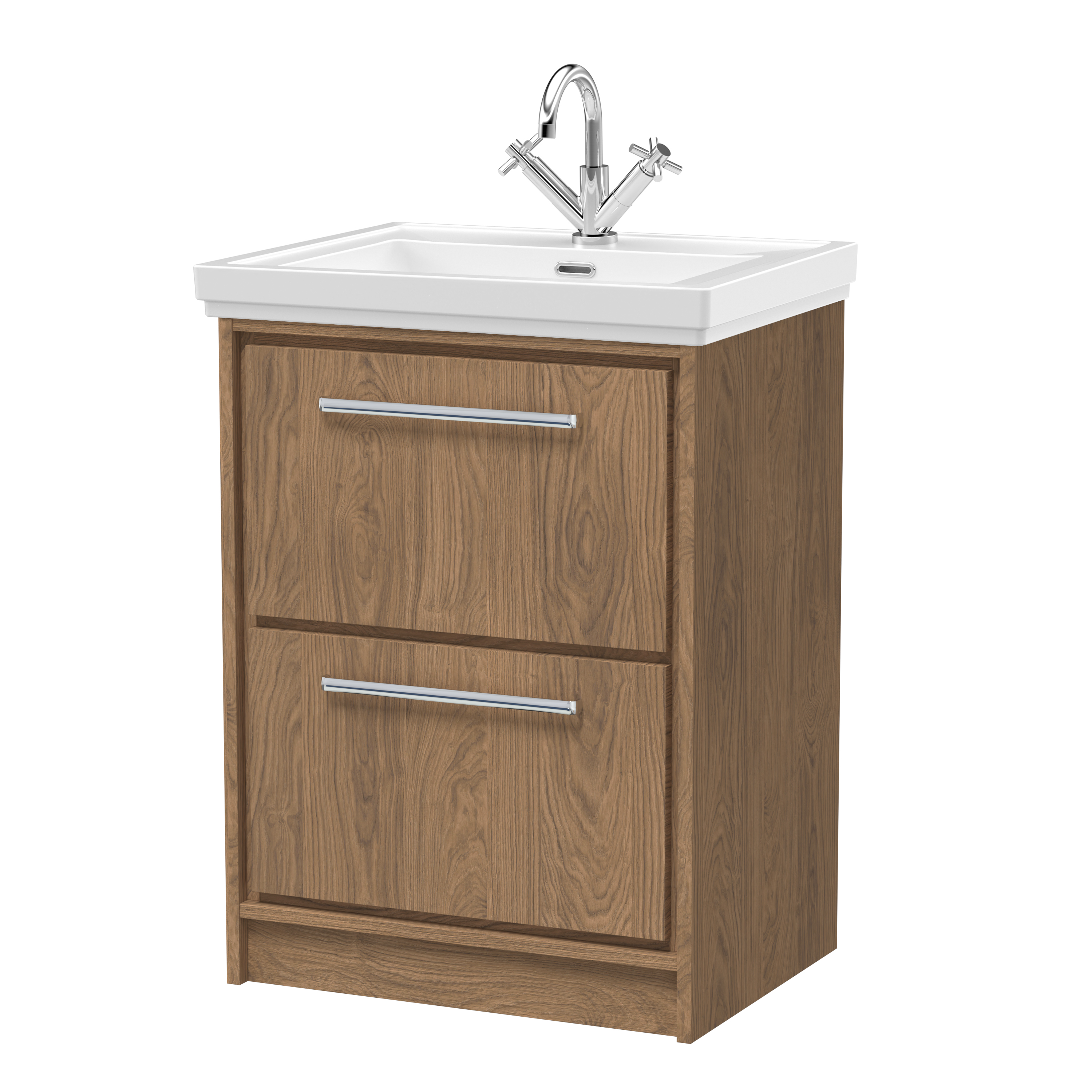 600mm Floor Standing 2-Drawer Vanity with Basin - 1 Tap Hole