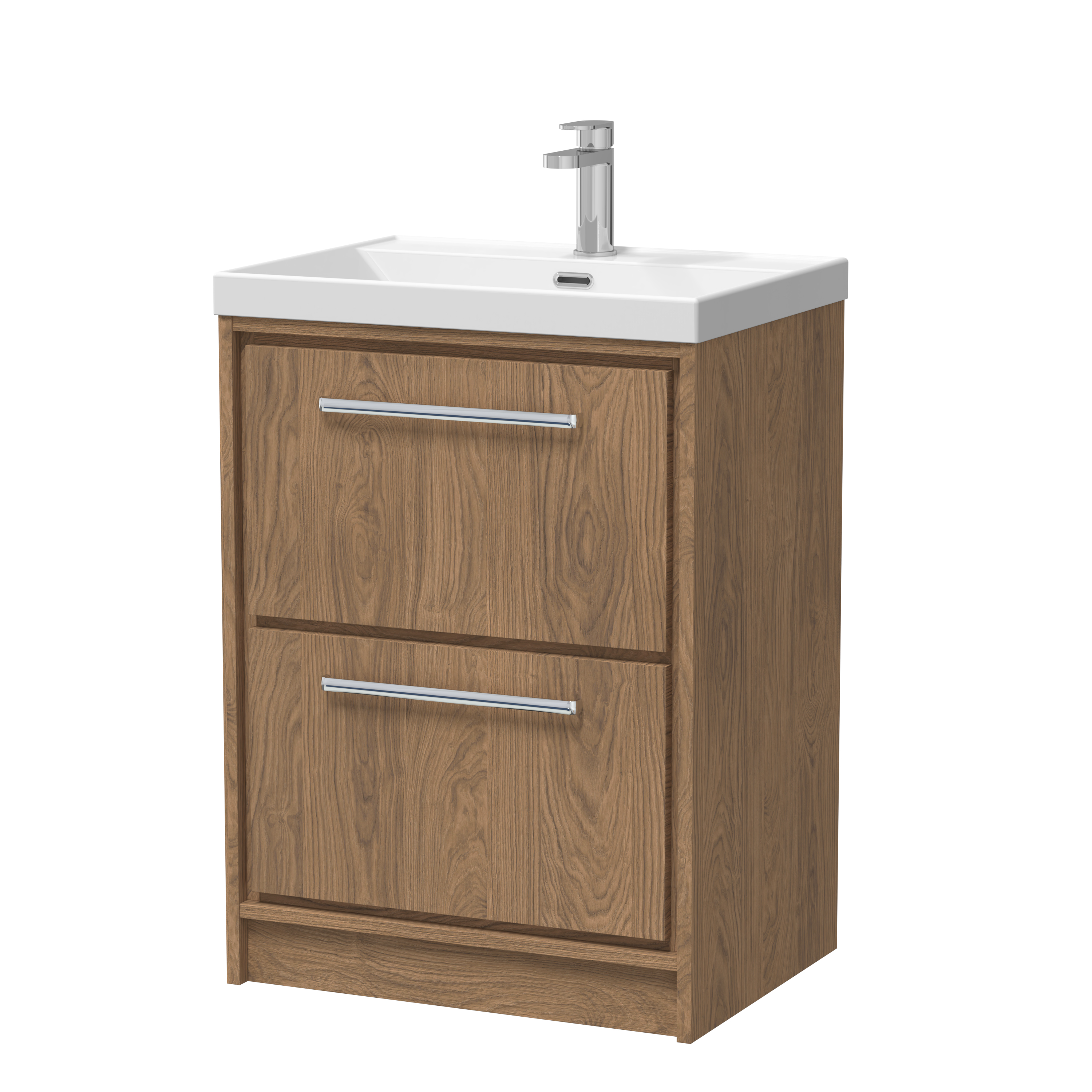 600mm Floor Standing 2-Drawer Vanity with Basin - 1 Tap Hole