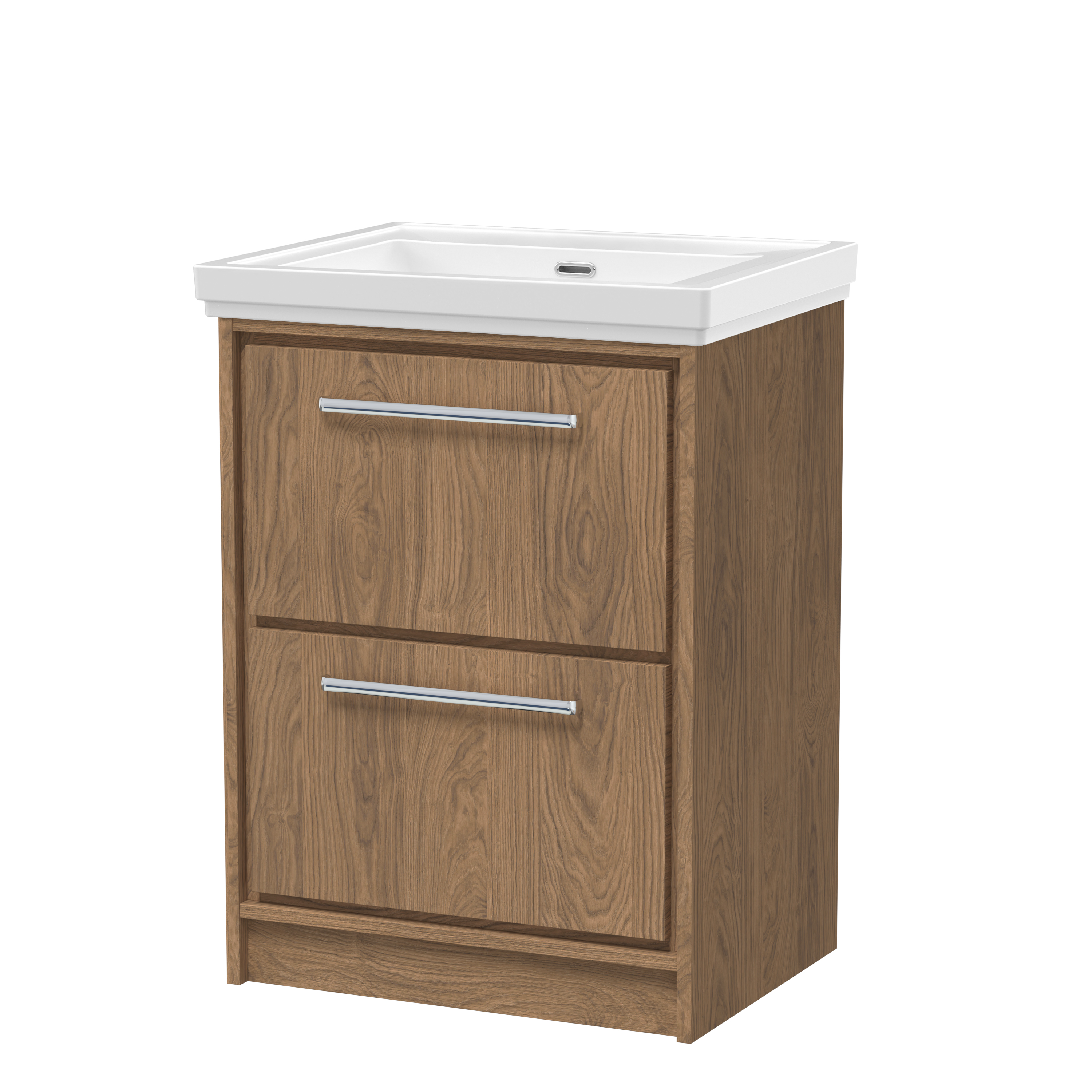 600mm Floor Standing 2-Drawer Vanity with Basin - 0 Tap Hole