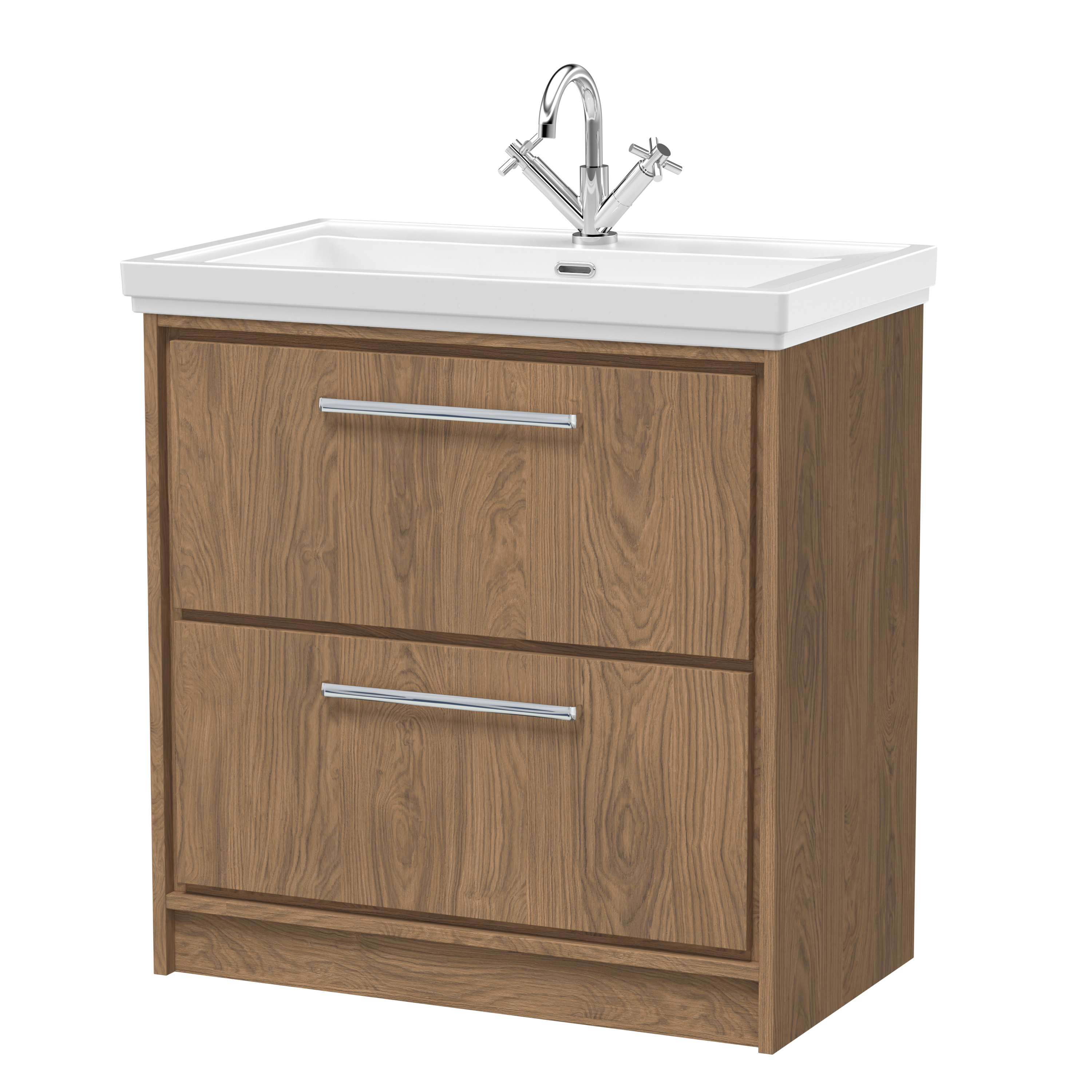 800mm Floor Standing 2-Drawer Vanity with Basin - 1 Tap Hole