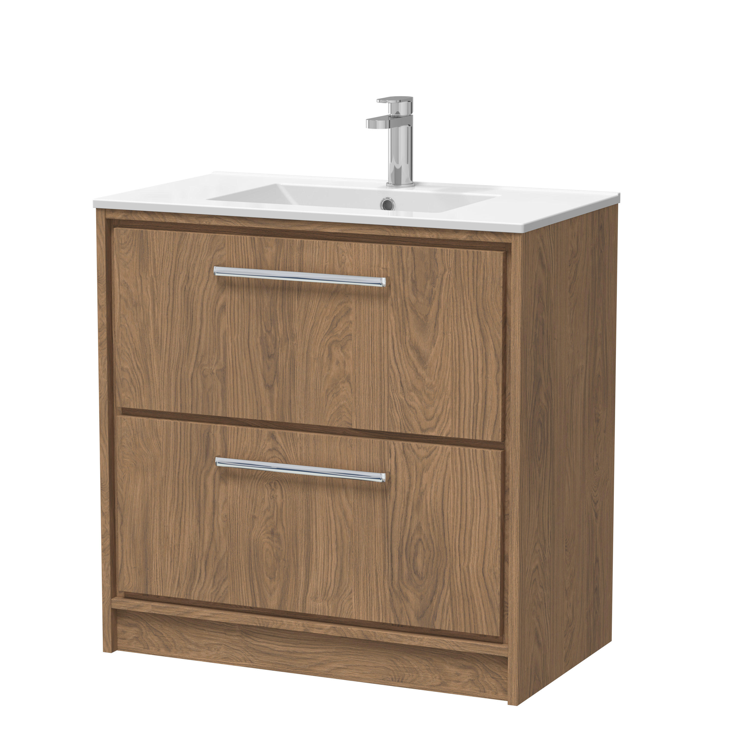 800mm Floor Standing 2-Drawer Vanity with Basin - 1 Tap Hole