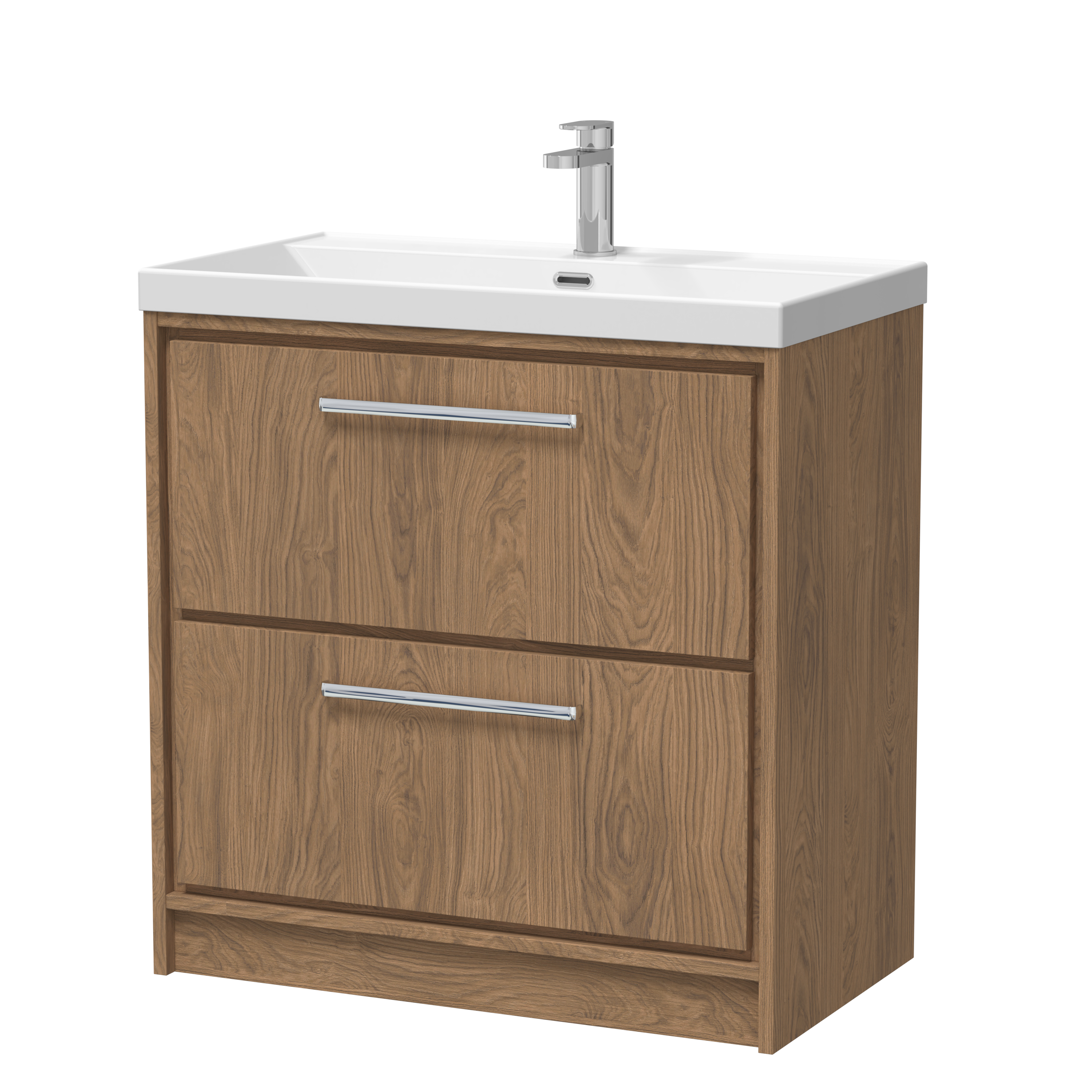 800mm Floor Standing 2-Drawer Vanity with Basin - 1 Tap Hole