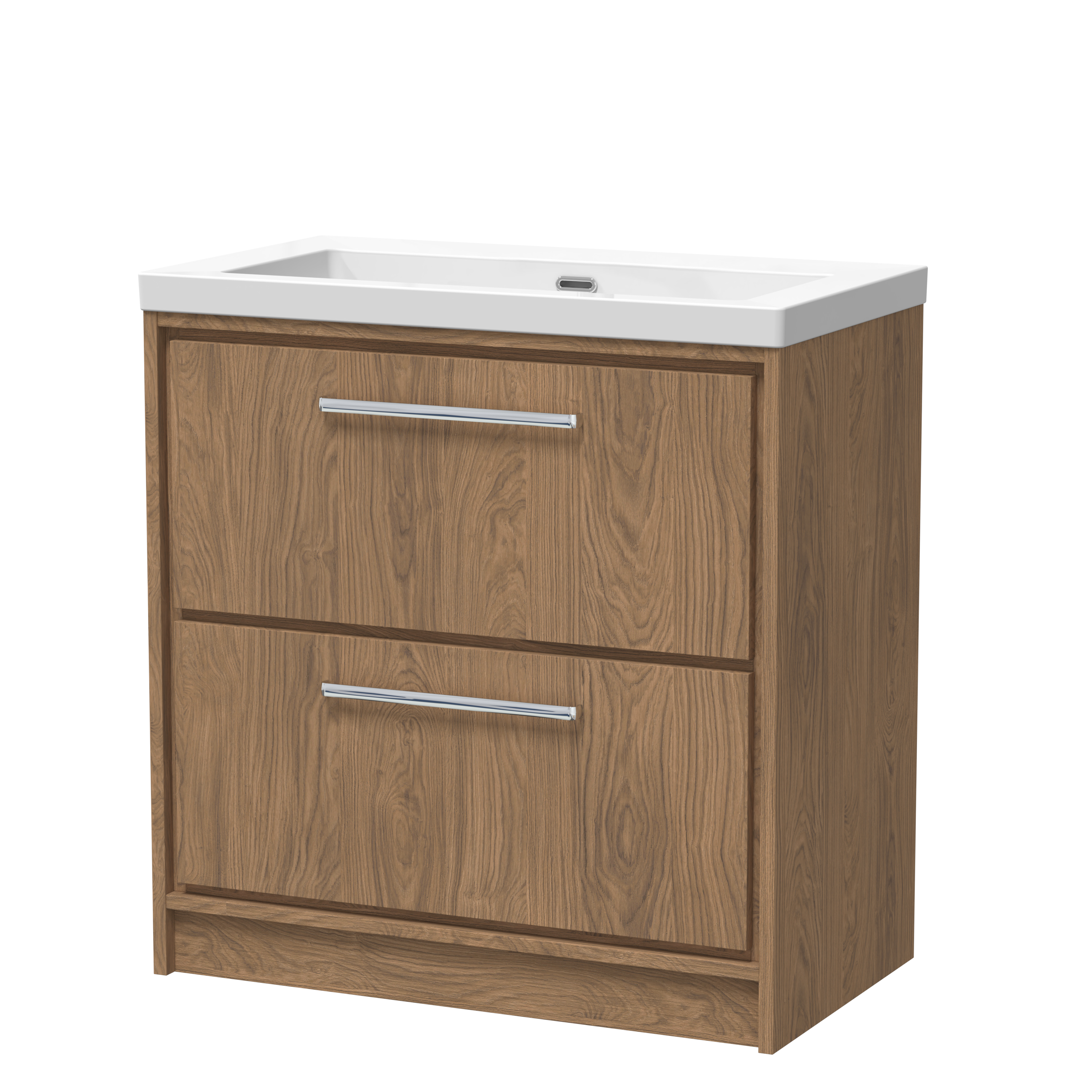 800mm Floor Standing 2-Drawer Vanity with Basin - 0 Tap Hole