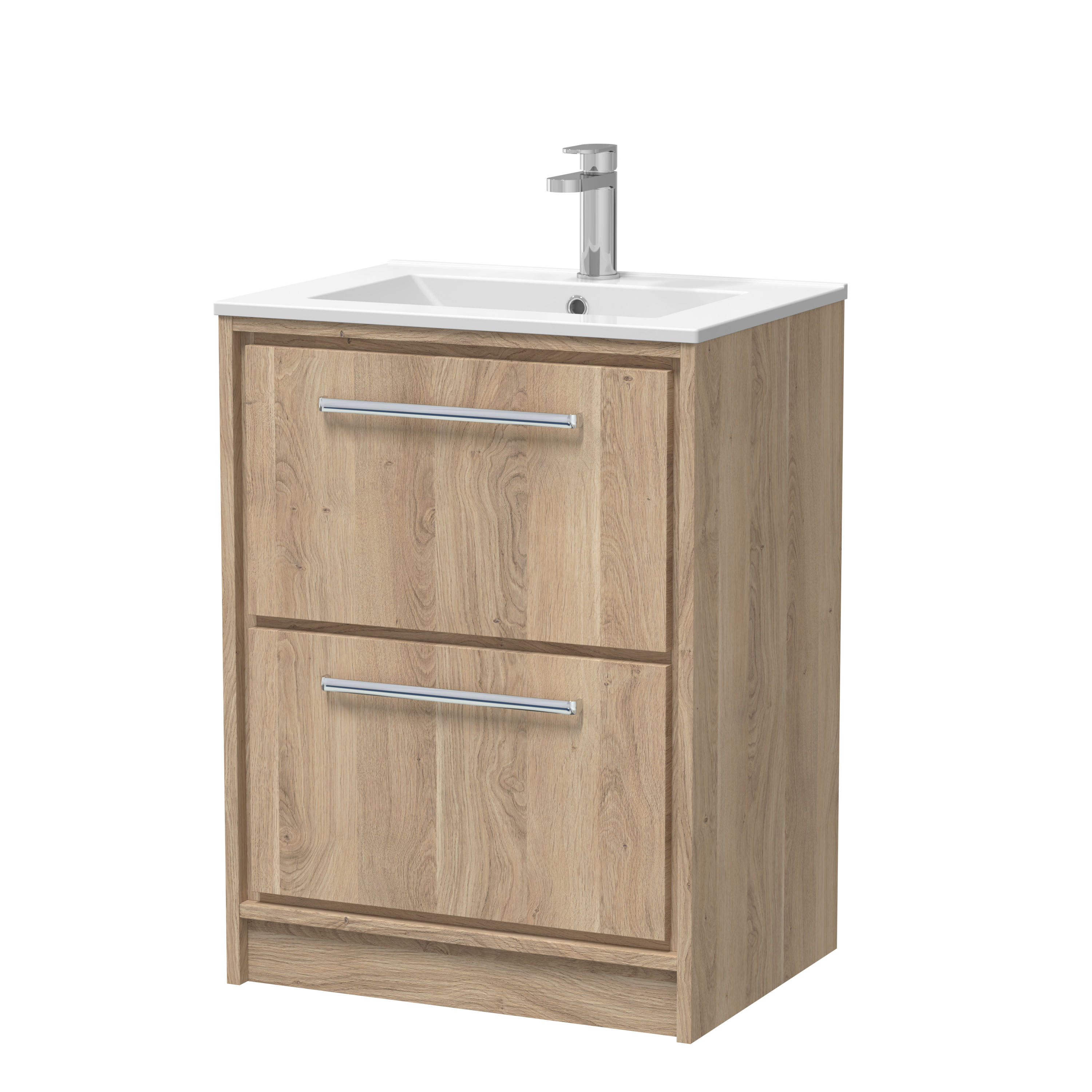 600mm Floor Standing 2-Drawer Vanity with Basin - 1 Tap Hole