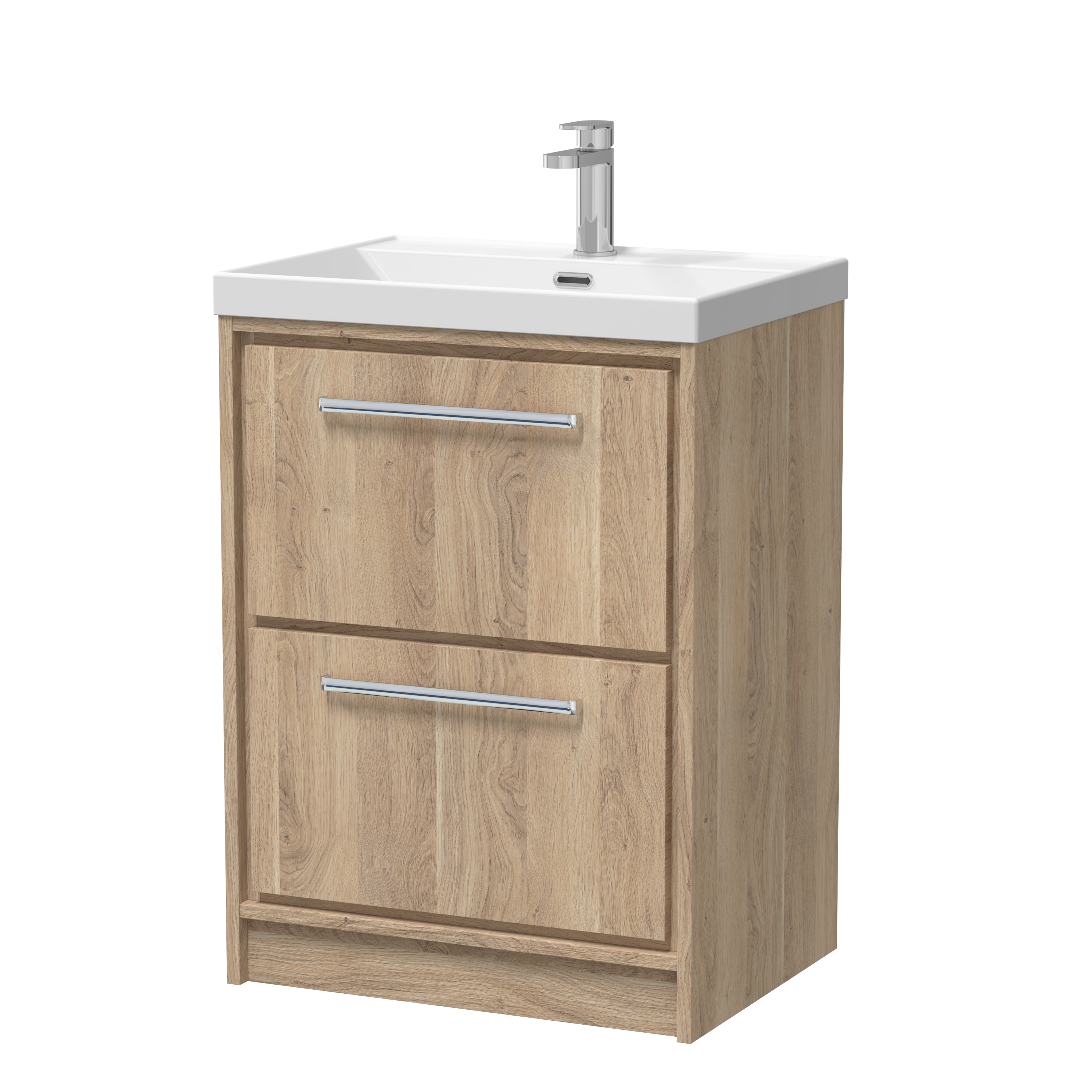 600mm Floor Standing 2-Drawer Vanity with Basin - 1 Tap Hole