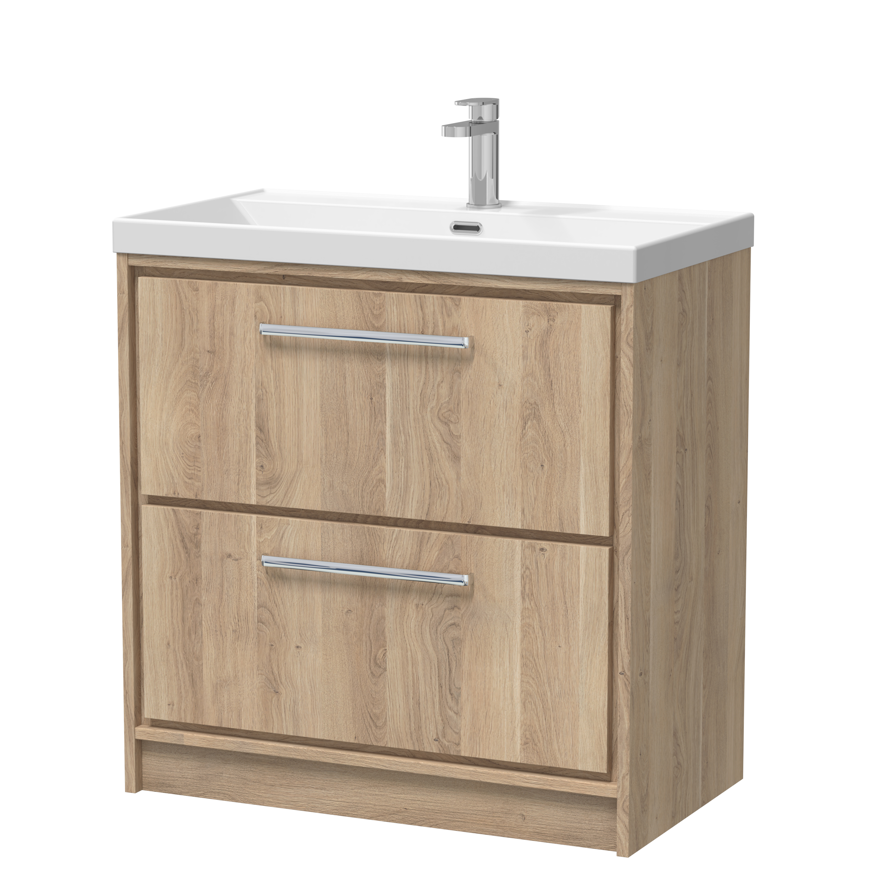 800mm Floor Standing 2-Drawer Vanity with Basin - 1 Tap Hole