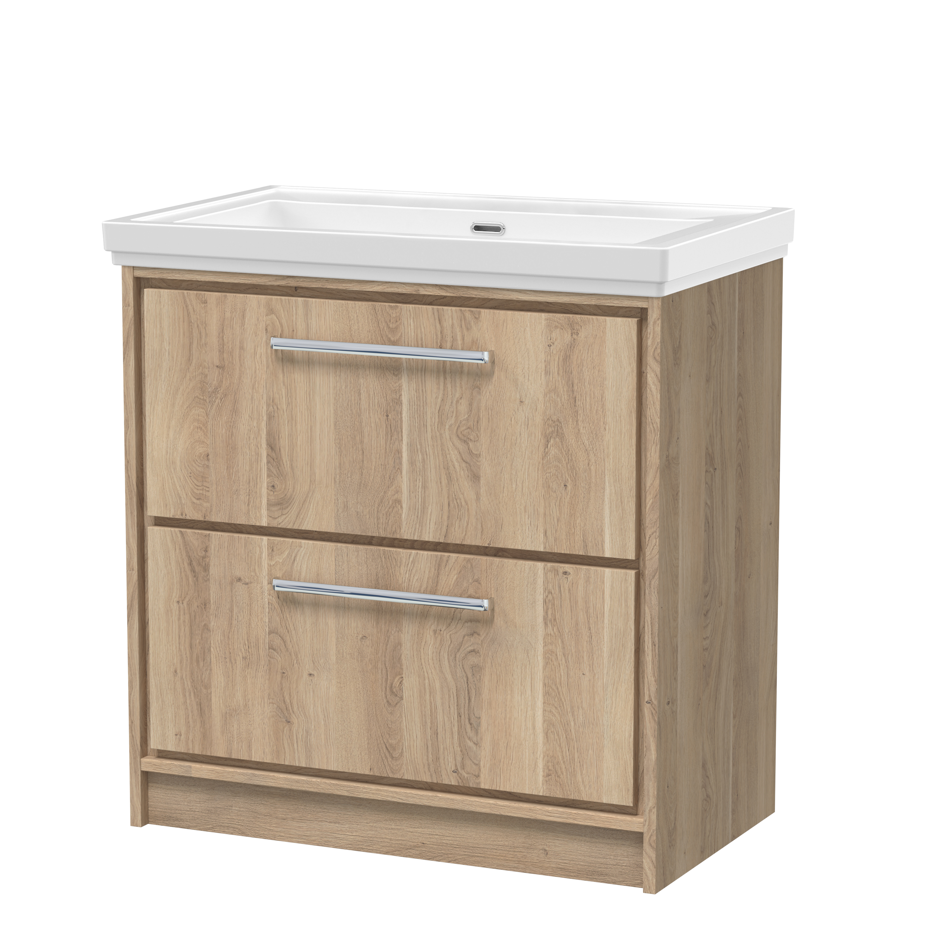 800mm Floor Standing 2-Drawer Vanity with Basin - 0 Tap Hole