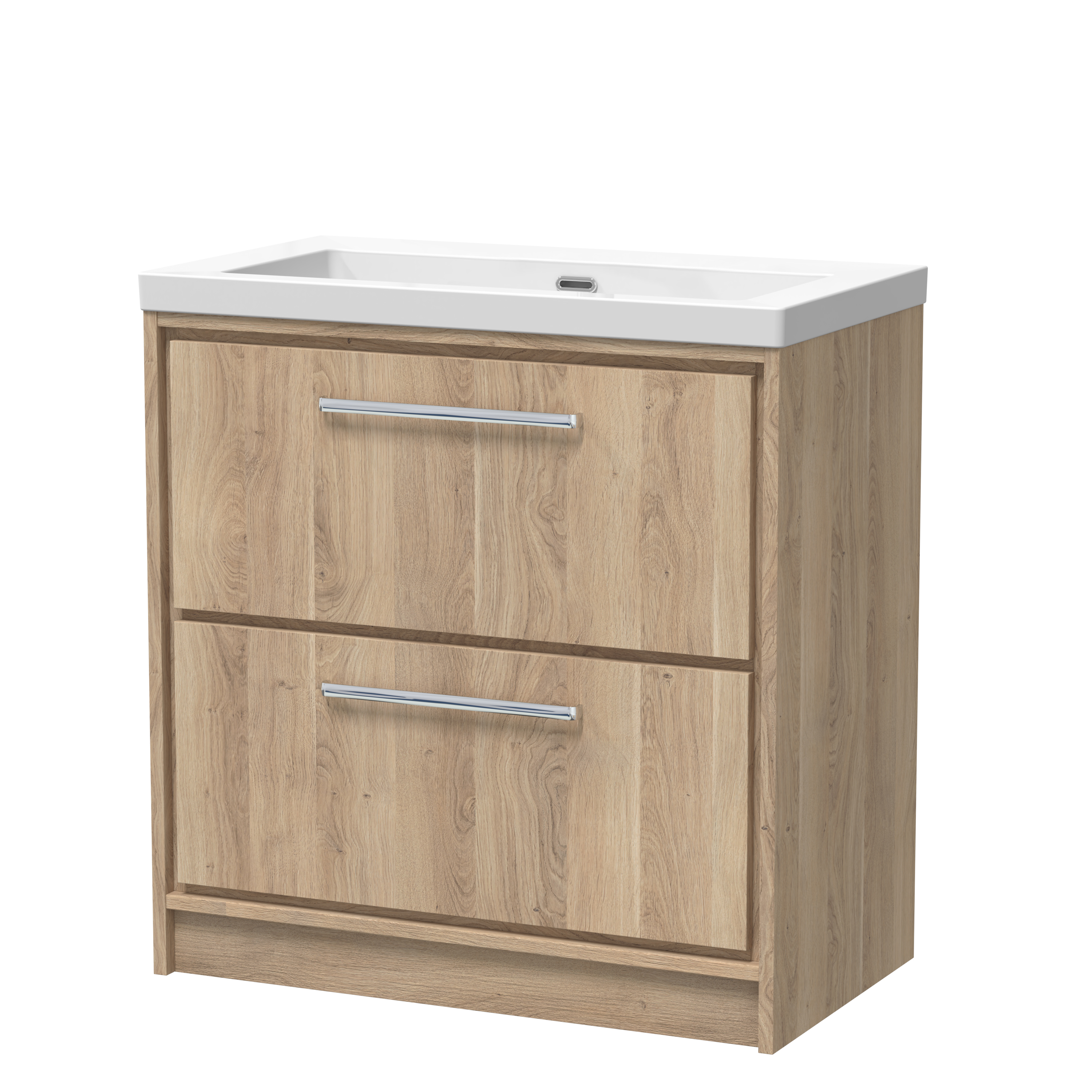 800mm Floor Standing 2-Drawer Vanity with Basin - 0 Tap Hole