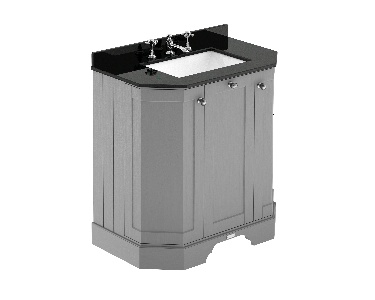 750mm 3-Door Angled Unit & Marble Top 3TH