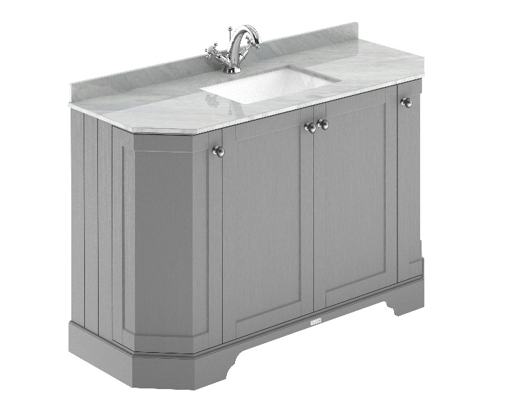 1200mm 4-Door Angled Unit & Marble Top 1TH