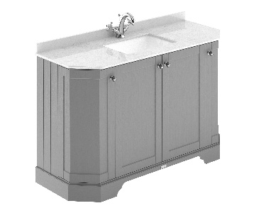 1200mm 4-Door Angled Unit & Marble Top 1TH