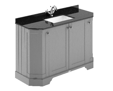 1200mm 4-Door Angled Unit & Marble Top 1TH