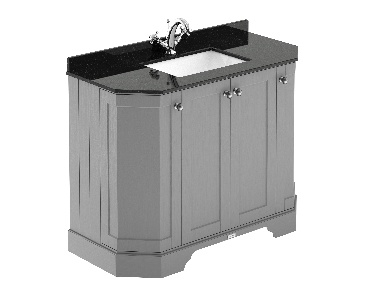 1000mm 4-Door Angled Unit & Marble Top 1TH