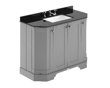 1000mm 4-Door Angled Unit & Marble Top 3TH