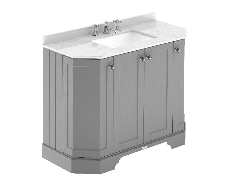 1000mm 4-Door Angled Unit & Marble Top 3TH