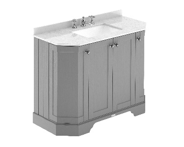 1000mm 4-Door Angled Unit & Marble Top 3TH