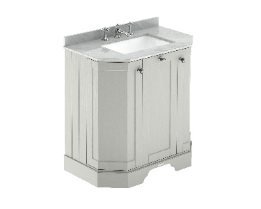 750mm 3-Door Angled Unit & Marble Top 3TH