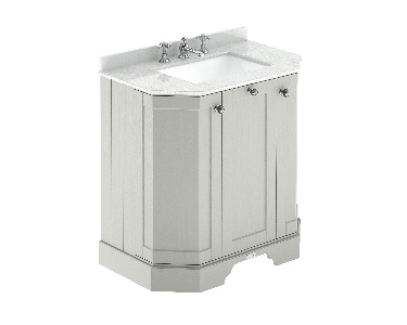 750mm 3-Door Angled Unit & Marble Top 3TH