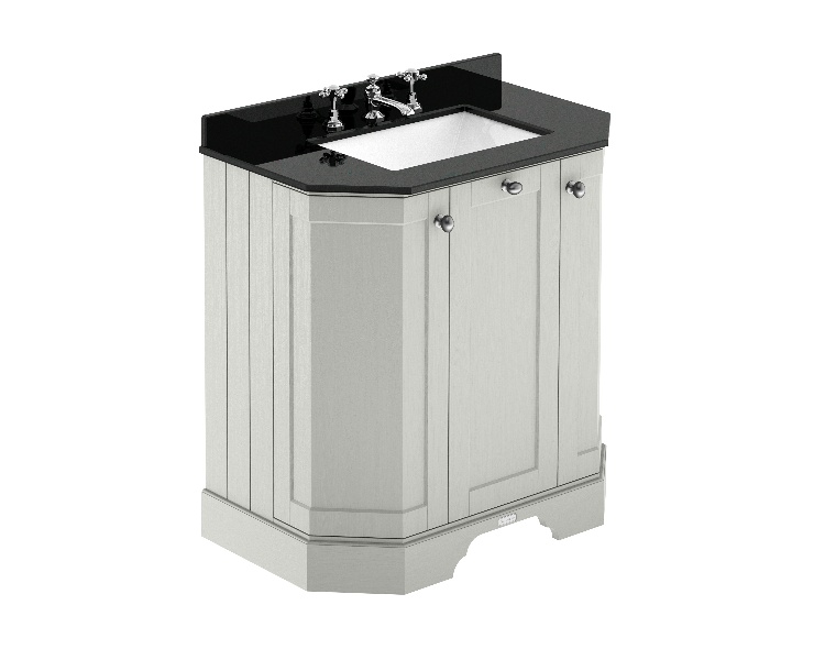 750mm 3-Door Angled Unit & Marble Top 3TH