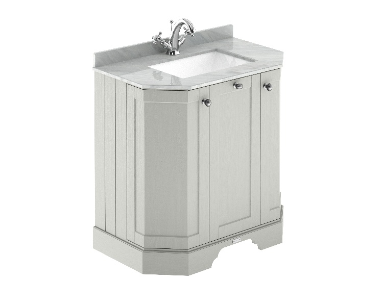 750mm 3-Door Angled Unit & Marble Top 1TH