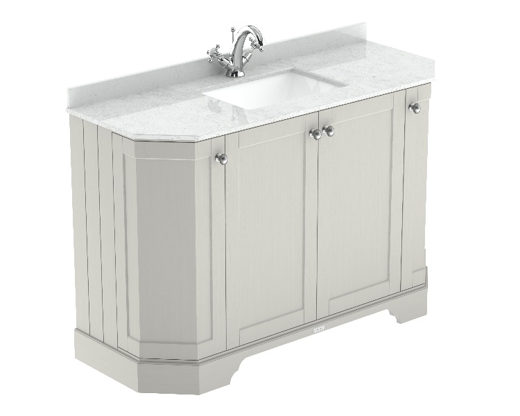 1200mm 4-Door Angled Unit & Marble Top 1TH