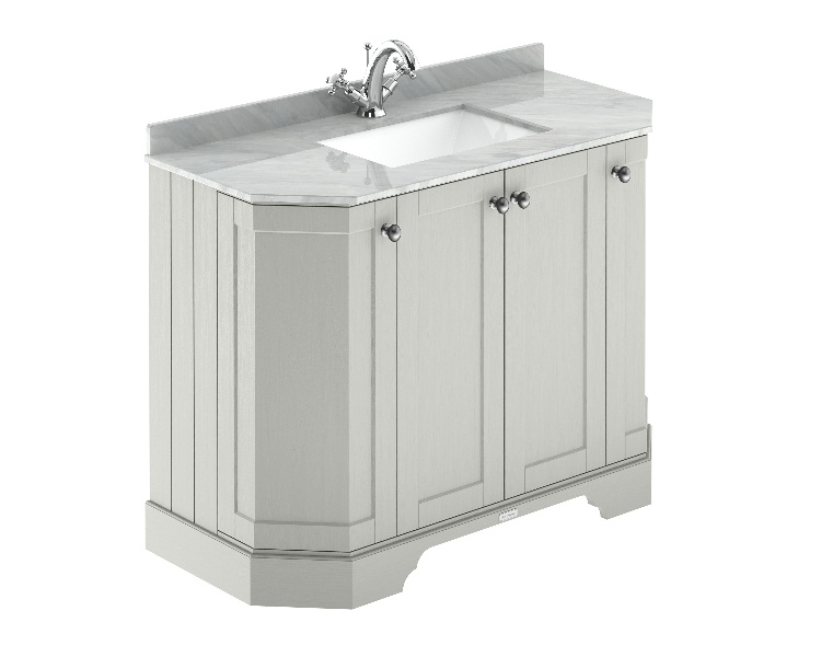 1000mm 4-Door Angled Unit & Marble Top 1TH