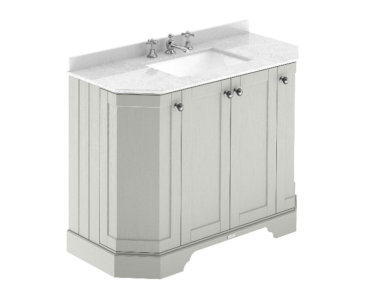 1000mm 4-Door Angled Unit & Marble Top 3TH