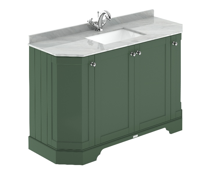 1200mm 4-Door Angled Unit & Marble Top 1TH