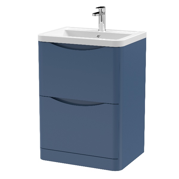 600mm Floor Standing 2 Drawer Vanity & Ceramic Basin