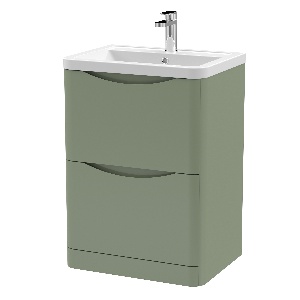 600mm Floor Standing 2 Drawer Vanity & Ceramic Basin