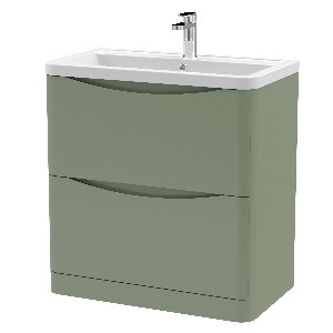 800mm Floor Standing 2 Drawer Vanity & Ceramic Basin