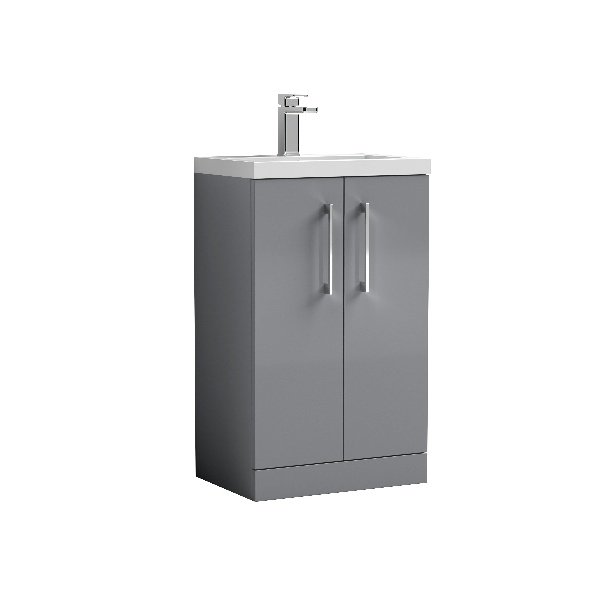 500mm Floor Standing 2-Door Vanity & Ceramic Basin