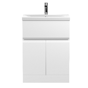 600mm Floor Standing 2-Door/Drawer Vanity Unit & Basin 1