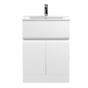 600mm Floor Standing 2-Door/Drawer Vanity Unit & Basin 2