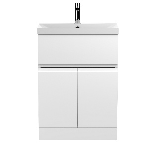 600mm Floor Standing 2-Door/Drawer Vanity Unit & Basin 3