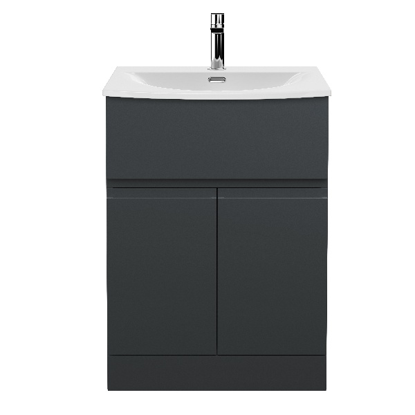 600mm Floor Standing 2 Door/Drawer Vanity & Basin 4