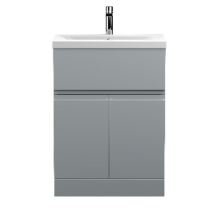 600mm Floor Standing 2-Door/Drawer Vanity Unit & Basin 1