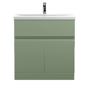 800mm Floor Standing 2 Door/Drawer Unit & Basin 1